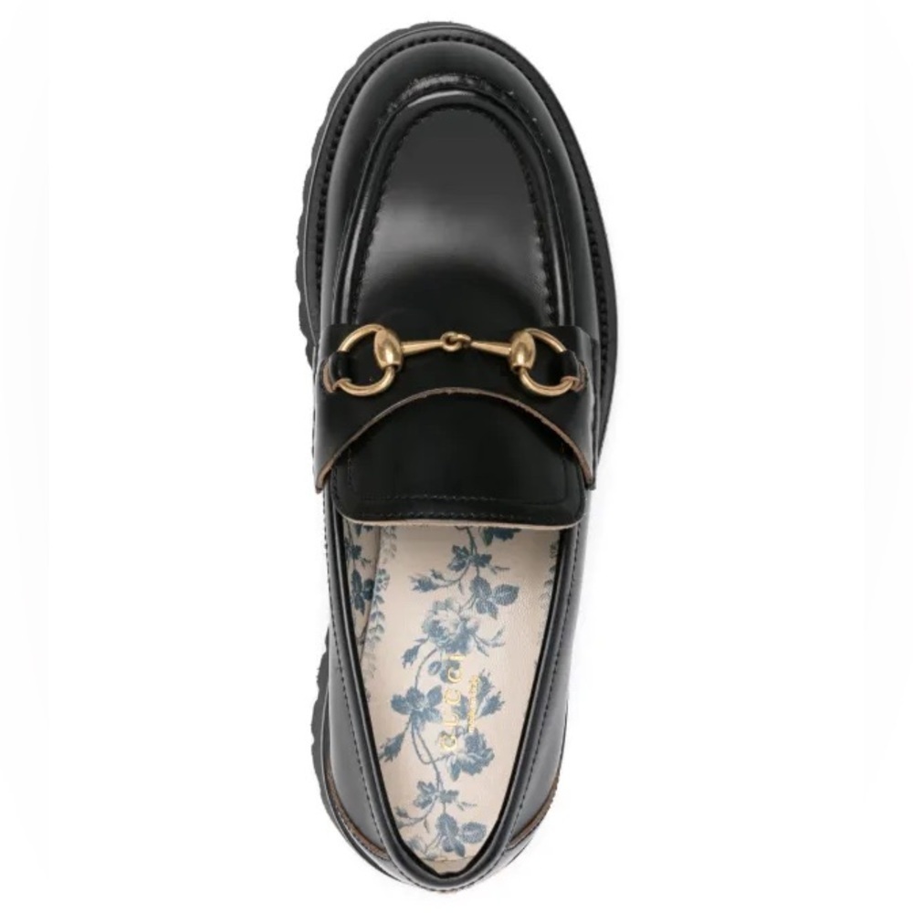 Gucci Black Lug Sole Loafers with Horsebit Size 41.5 - Picture 4 of 16